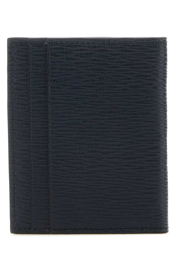 Salvatore Ferragamo Men Black Leather Card Holder