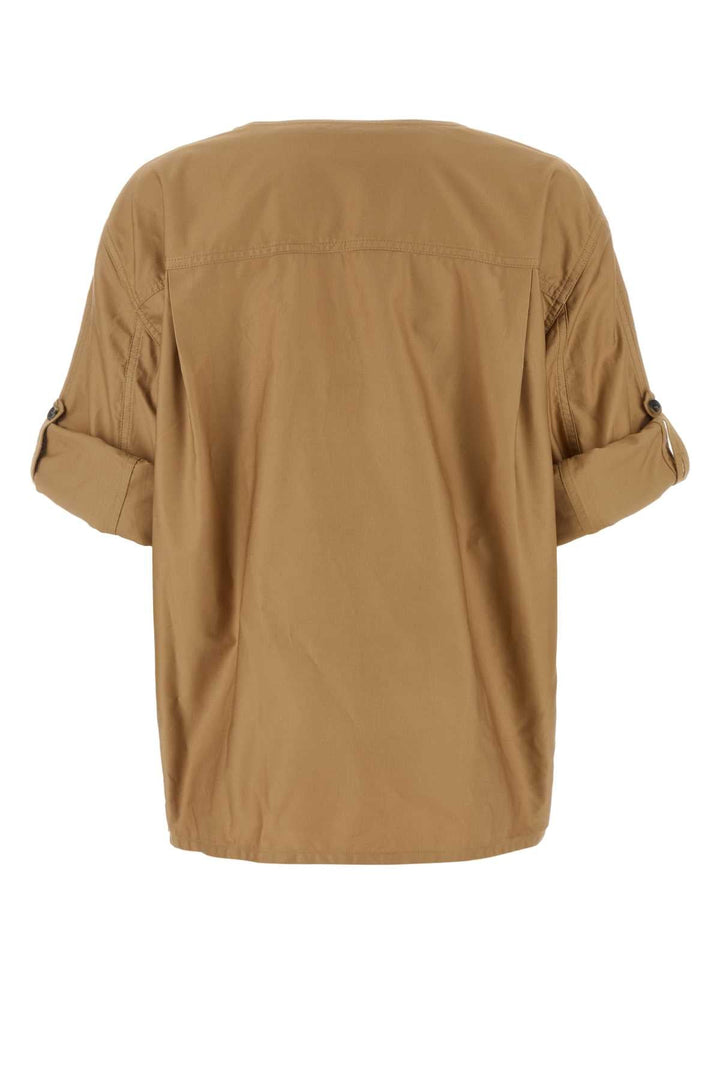 Saint Laurent Women Camel Twill Top