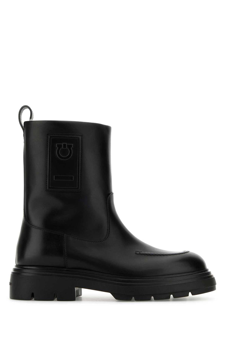 Salvatore Ferragamo Women Black Leather Tirba Ankle Boots