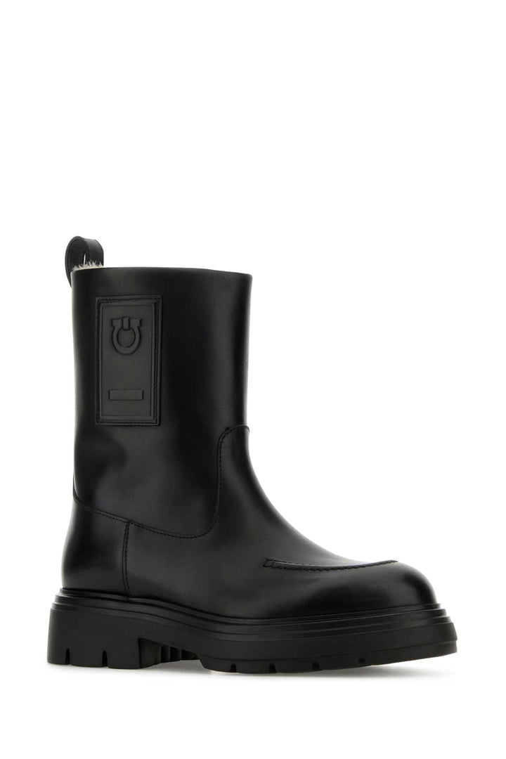 Salvatore Ferragamo Women Black Leather Tirba Ankle Boots
