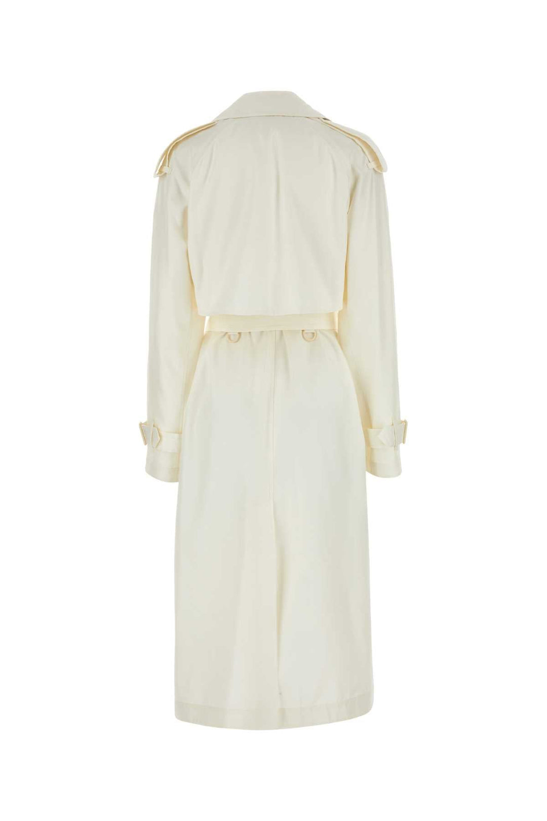 Burberry Women Ivory Silk Trench Coat