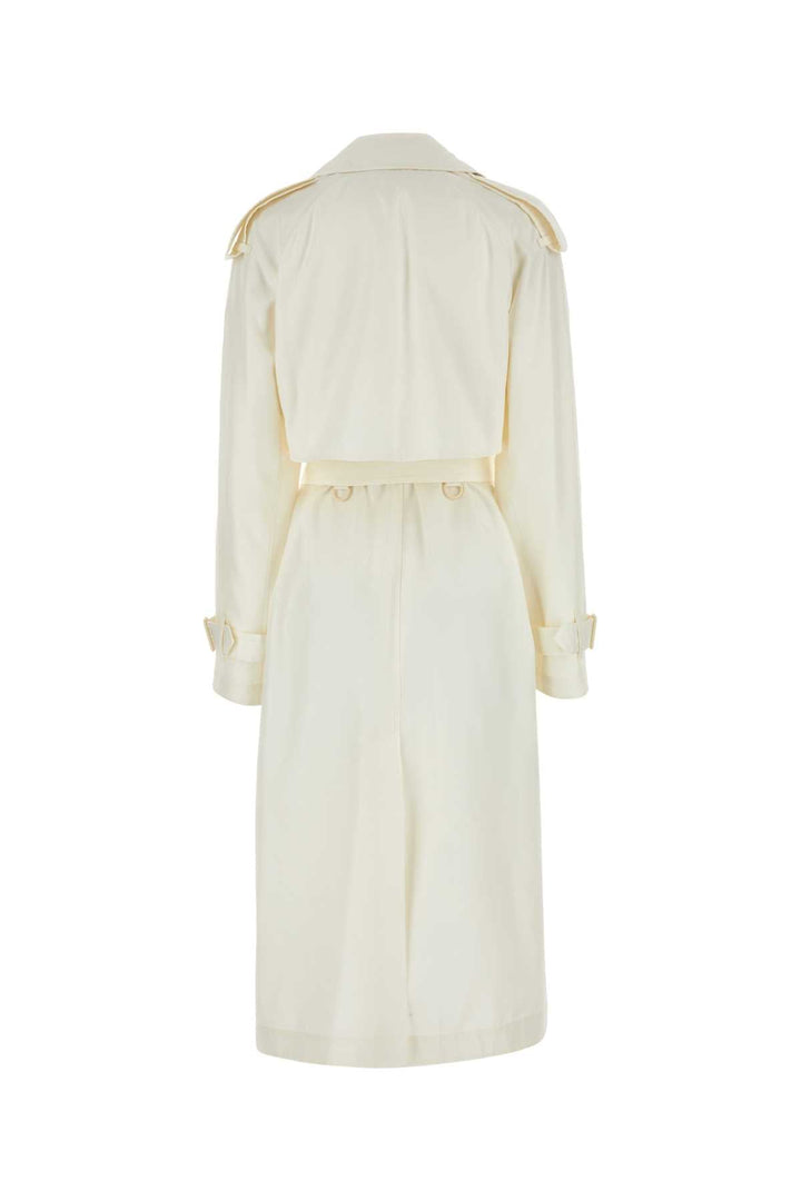 Burberry Women Ivory Silk Trench Coat