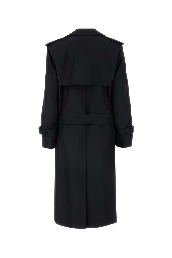 Burberry Women Black Silk Blend Trench Coat