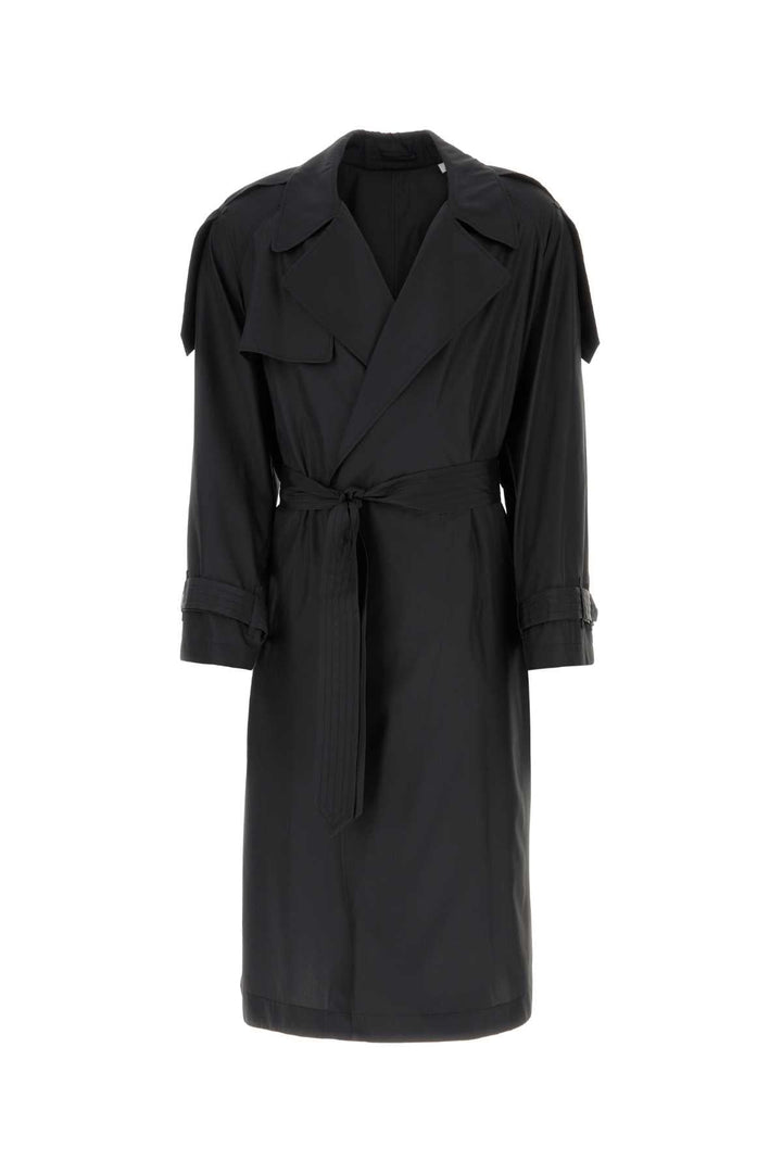 Burberry Men Black Silk Trench Coat