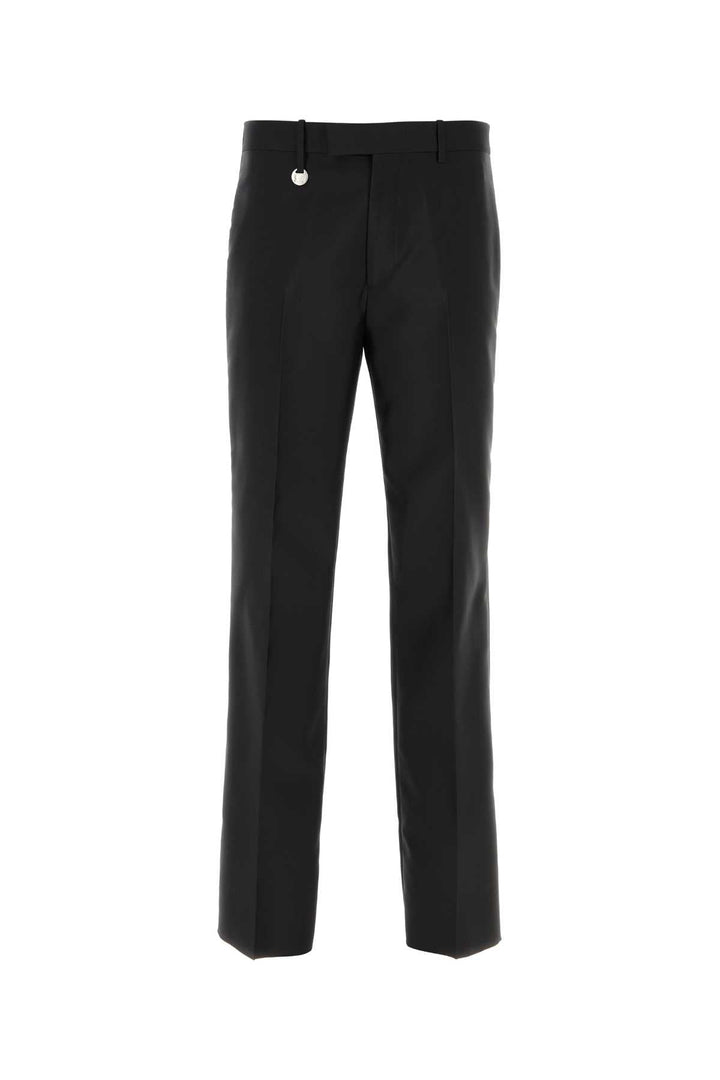 Burberry Men Black Wool Blend Wide-Leg Pant