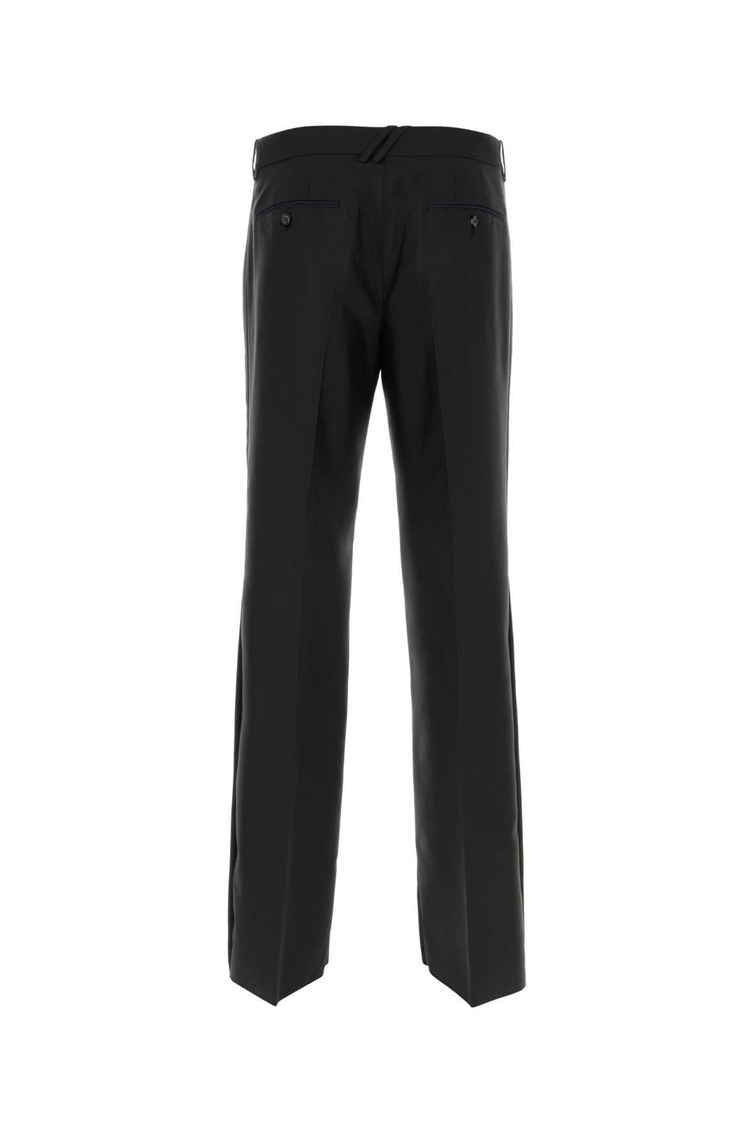 Burberry Men Black Wool Blend Wide-Leg Pant