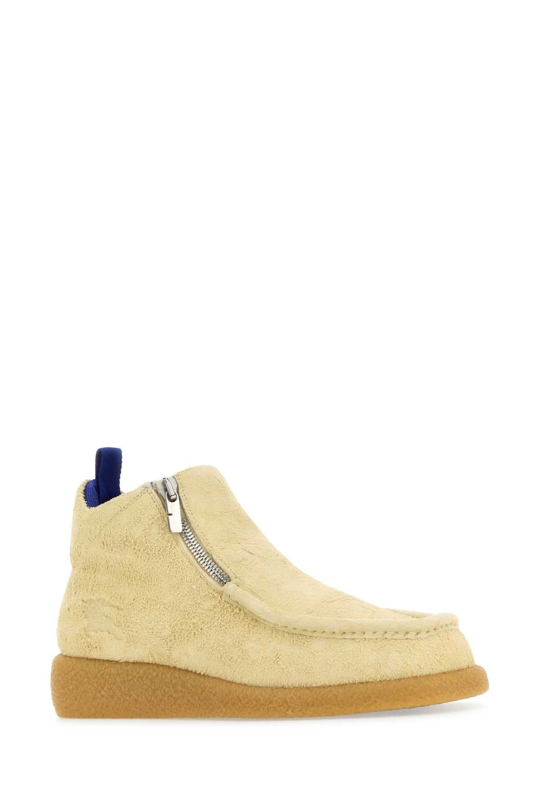Burberry Men Cream Suede Chance Ankle Boots