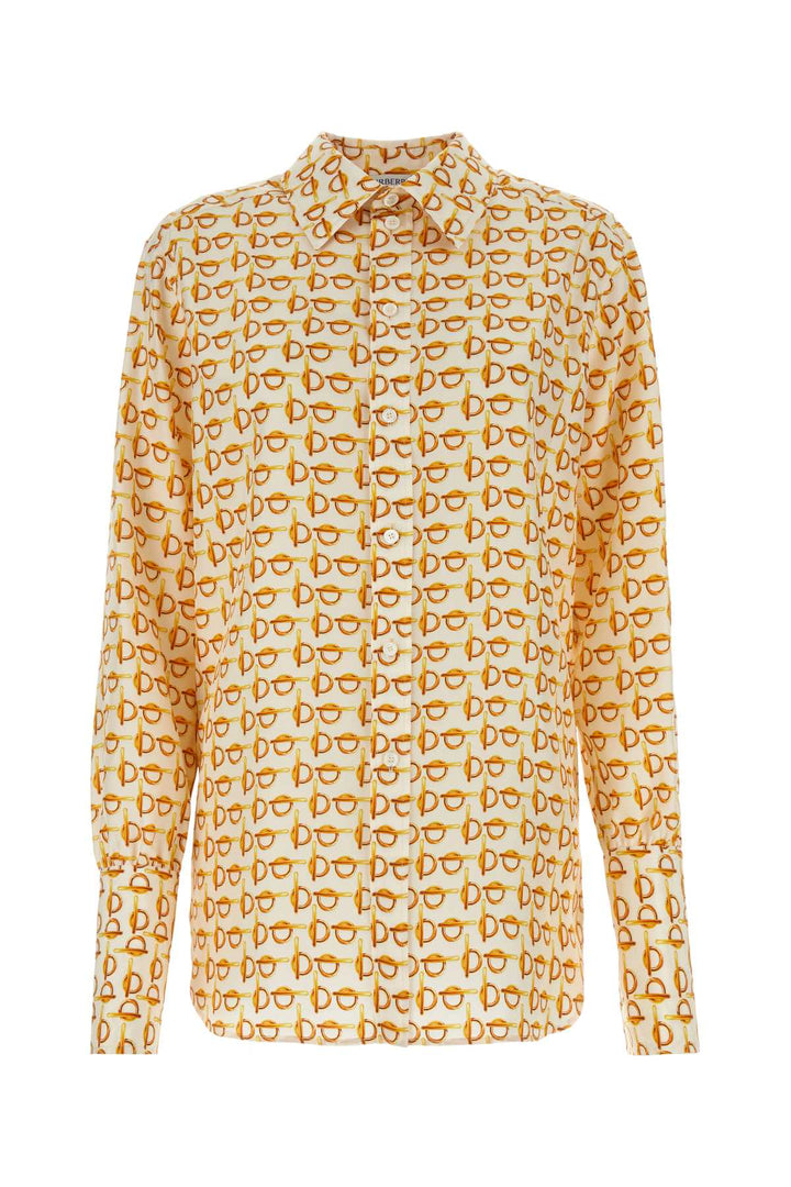 Burberry Women Printed Silk B Shirt