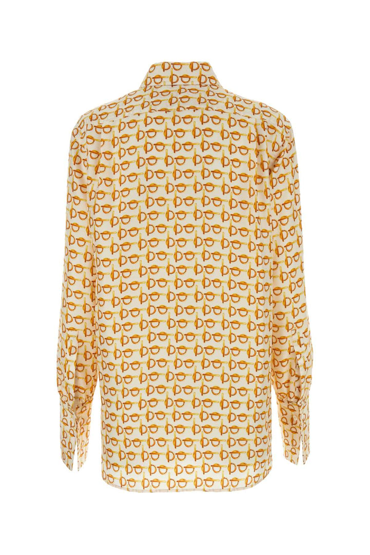 Burberry Women Printed Silk B Shirt