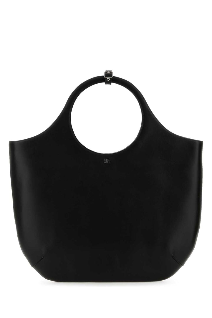 Courreges Women Black Leather Large Holy Handbag