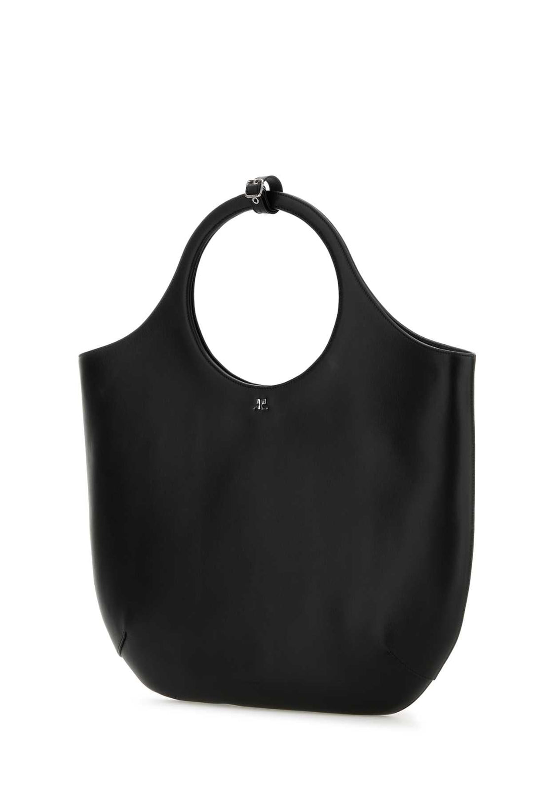 Courreges Women Black Leather Large Holy Handbag
