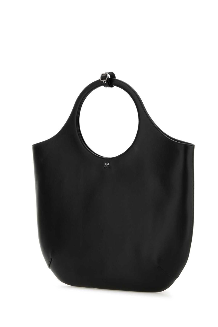 Courreges Women Black Leather Large Holy Handbag