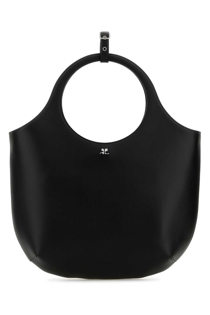 Courreges Women Black Leather Medium Holy Handbag