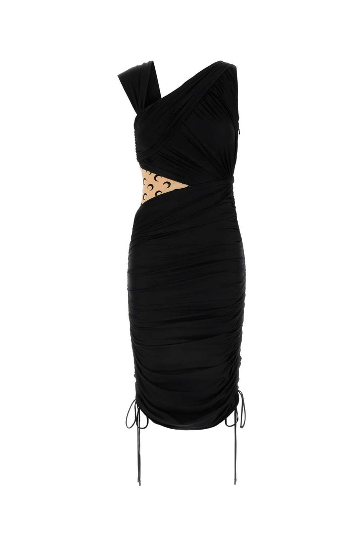 Marine Serre Women Black Stretch Nylon Dress