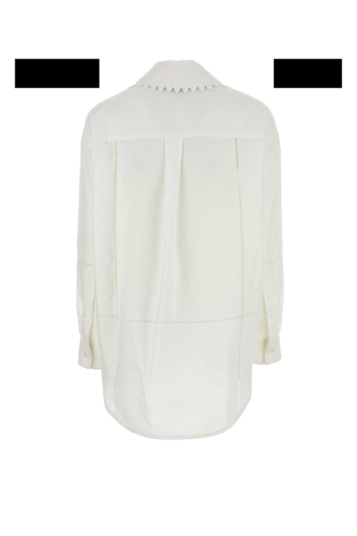 Bottega Veneta Women White Linen Shirt