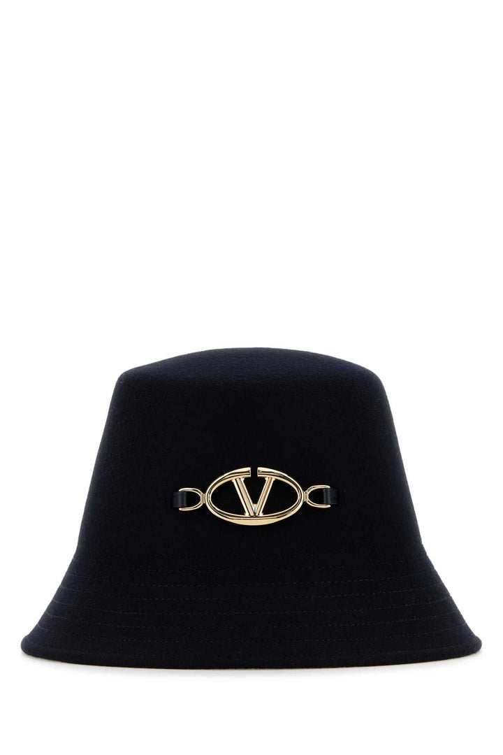 Valentino Garavani Women Midnight Blue Felt Bucket Hat