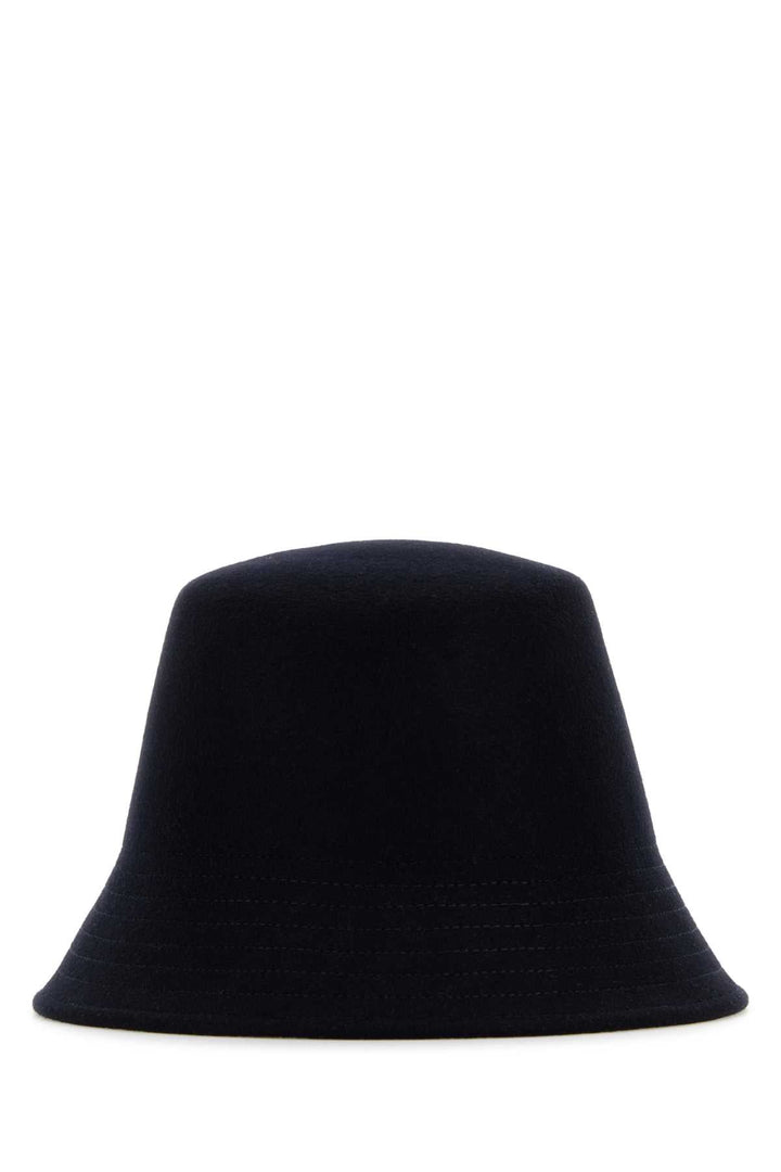 Black bucket hat on a white background