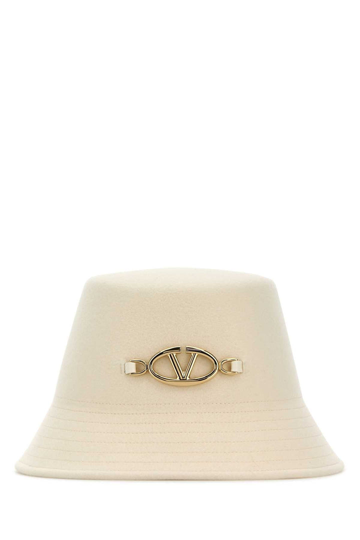 Valentino Garavani Women Ivory Felt Bucket Hat