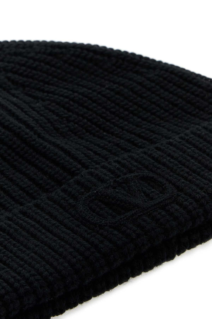 Valentino Garavani Men Black Wool Beanie Hat