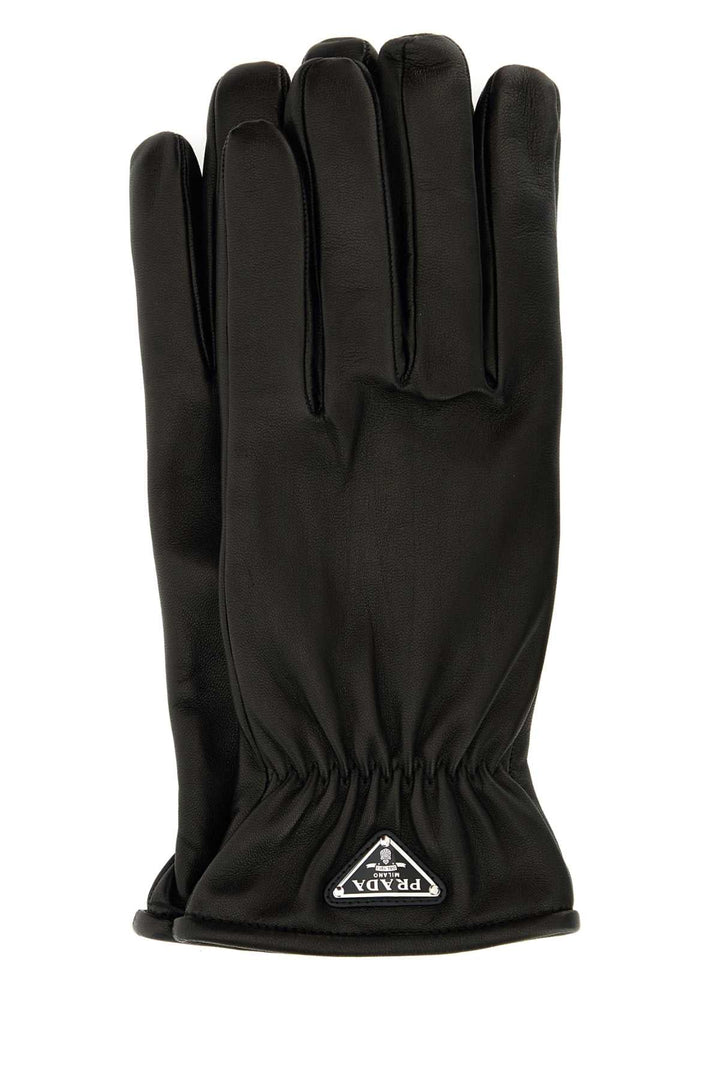 Prada Men Black Nappa Leather Gloves