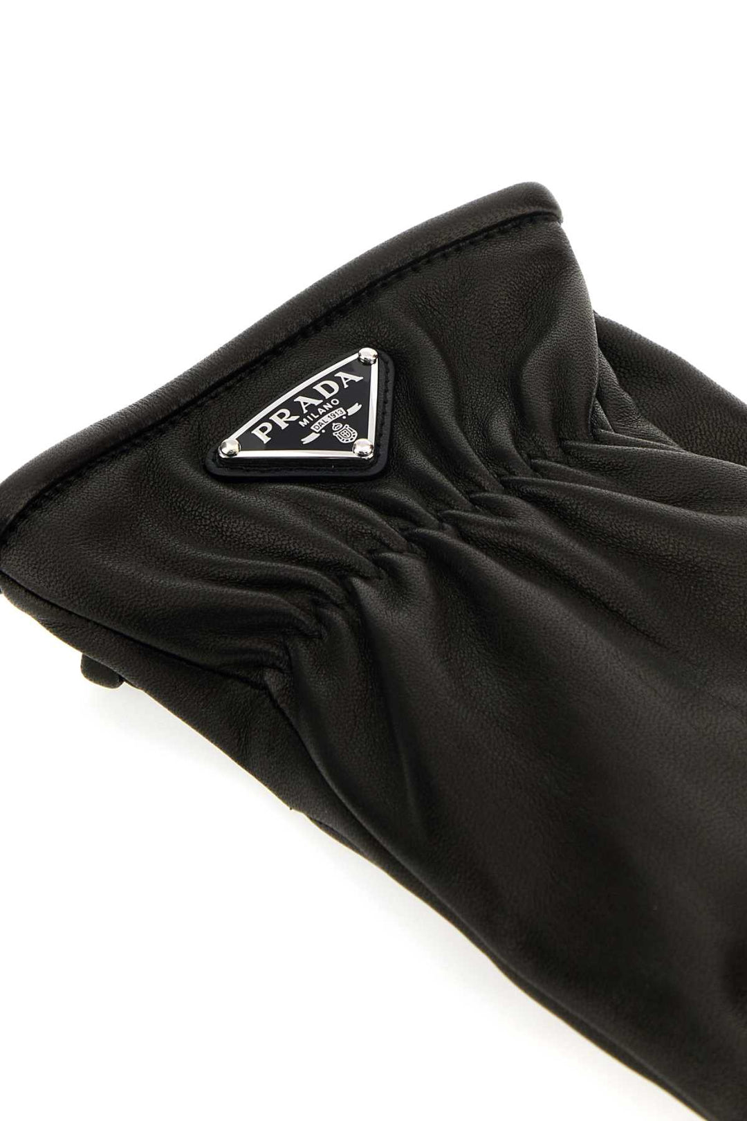 Prada Men Black Nappa Leather Gloves