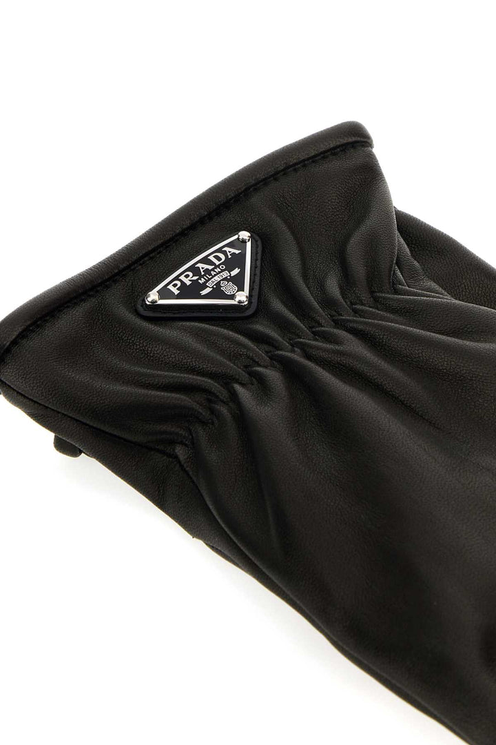 Prada Men Black Nappa Leather Gloves