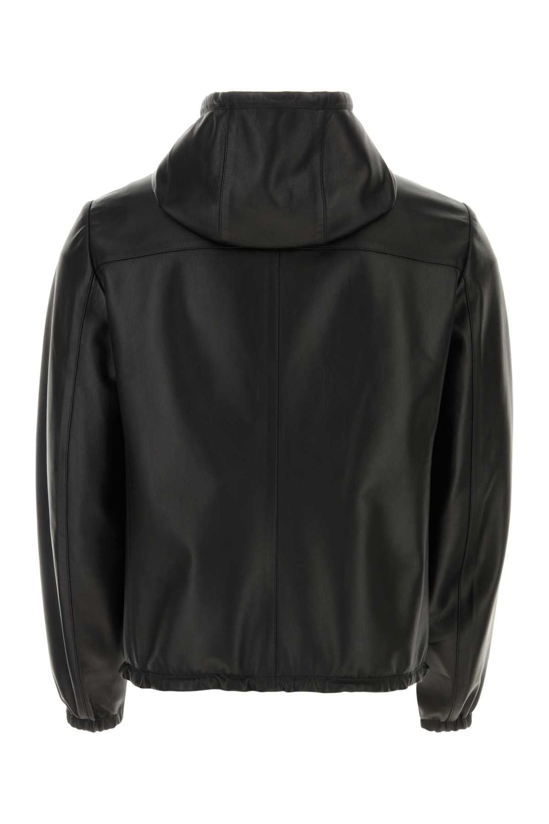 Prada Men Black Nappa Leather Reversible Jacket