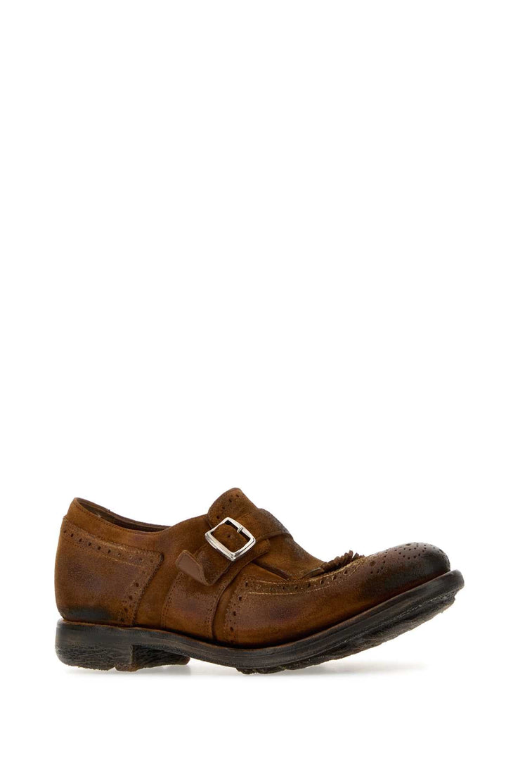 Church's Women Caramel Suede Shanghai W Monk Strap Shoes