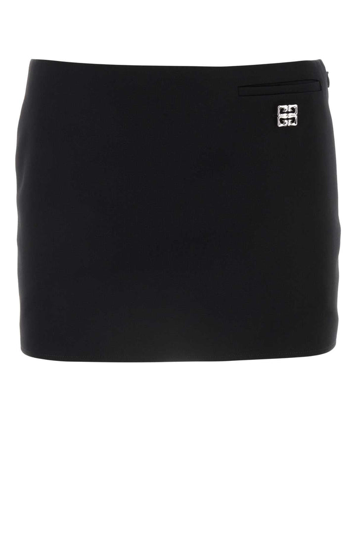 Givenchy Women Black Grain De Poudre Mii Skirt