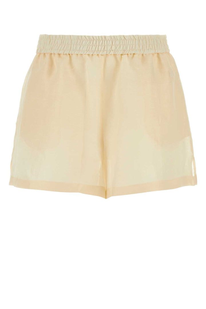Givenchy Women Cream Silk Blend Shorts