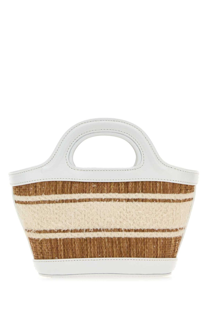 Marni Women Two-Tone Raffia And Leather Micro Tropicalia Summer Handbag