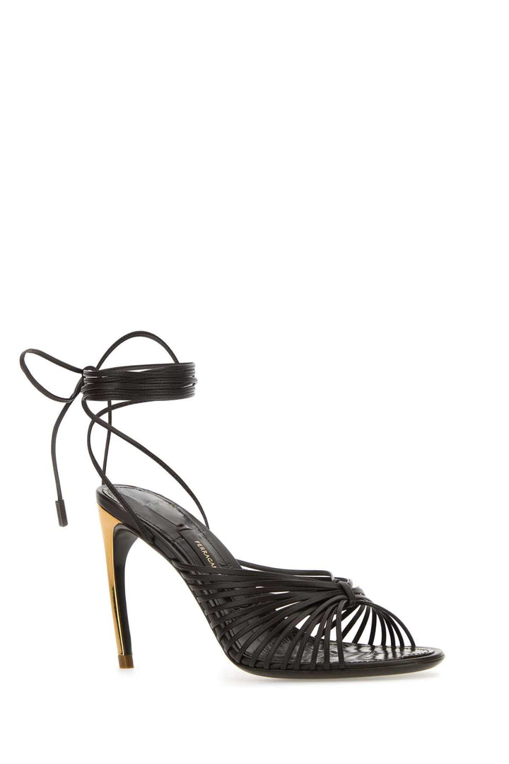 Salvatore Ferragamo Women Dark Brown Leather Atena Sandals