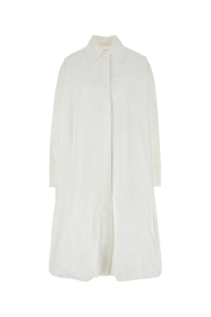Jil Sander Women White Poplin Shirt Dress