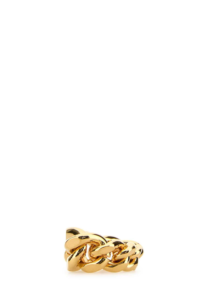 Gold chain ring on a white background