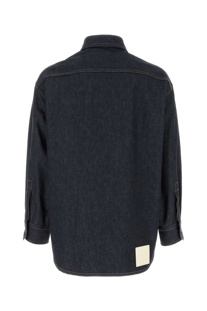 Valentino Garavani Men Dark Blue Denim Oversize Shirt