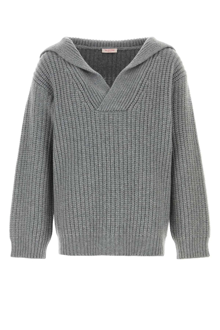 Valentino Garavani Men Grey Cashmere Sweater