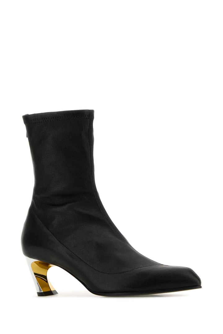 Alexander Mcqueen Women Black Leather Armadillo Ankle Boots