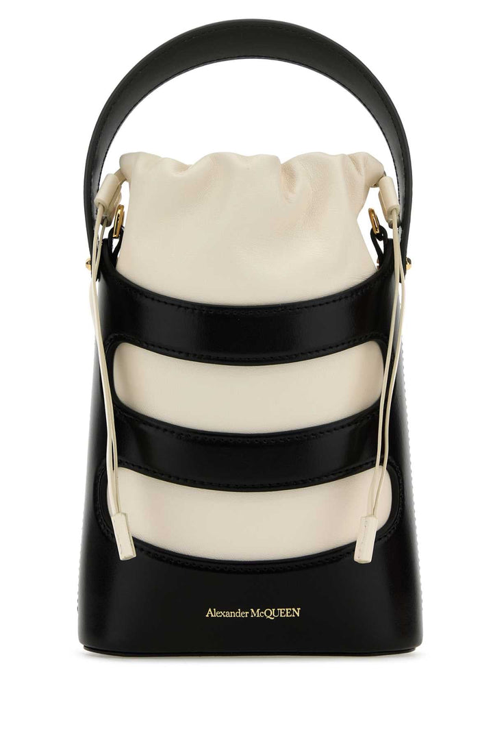 Alexander Mcqueen Women Two-Tone Leather Mini The Rise Bucket Bag