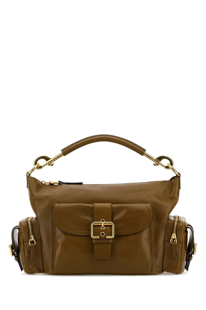 Chloe Women Khaki Leather Camera Bag Handbag