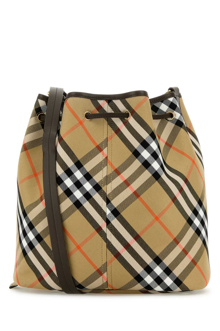 Burberry Women Embroidered Canvas Bucket Bag