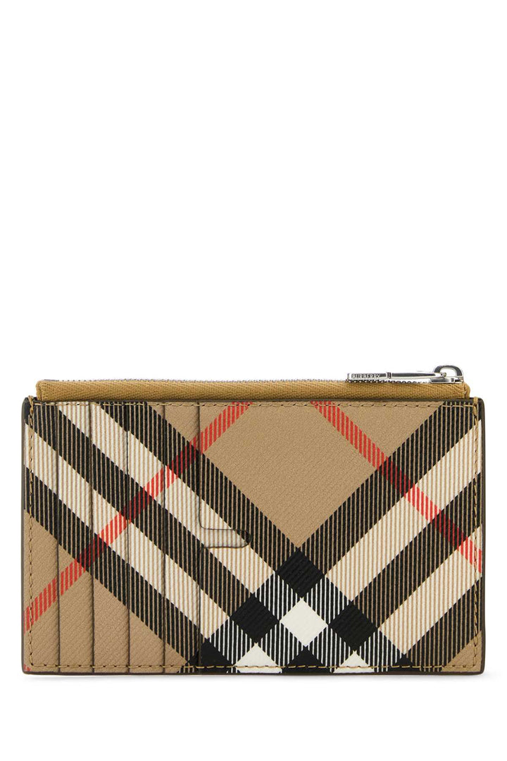 Burberry Men Printed Canvas Check Card Holder