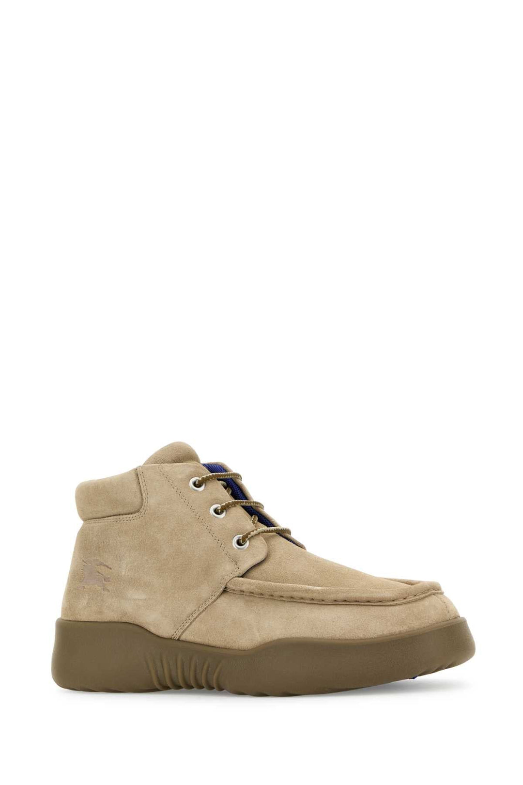 Burberry Men Beige Suede Log Ankle Boots