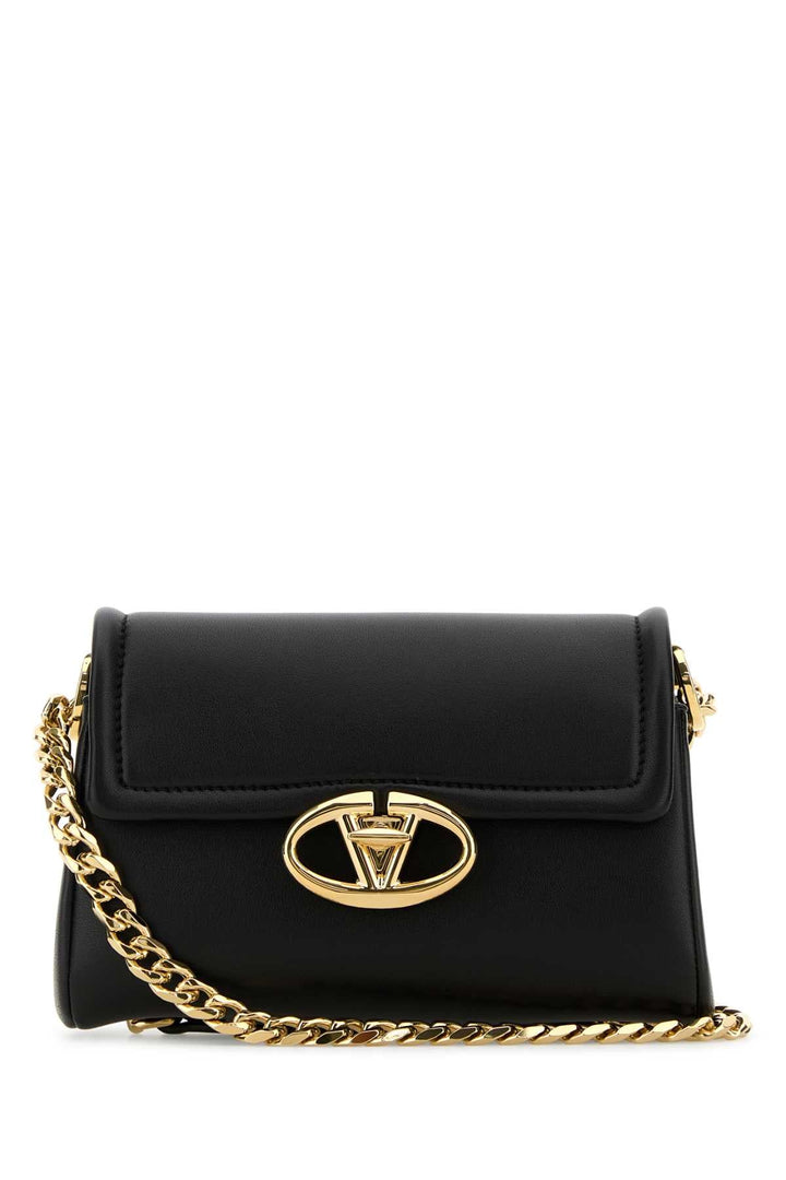 Valentino Garavani Women Black Leather Vlogo Shoulder Bag