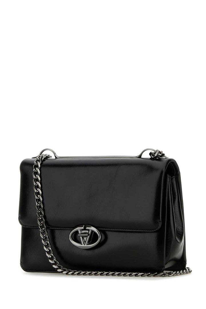 Valentino Garavani Women Black Leather Medium Vlogo Shoulder Bag