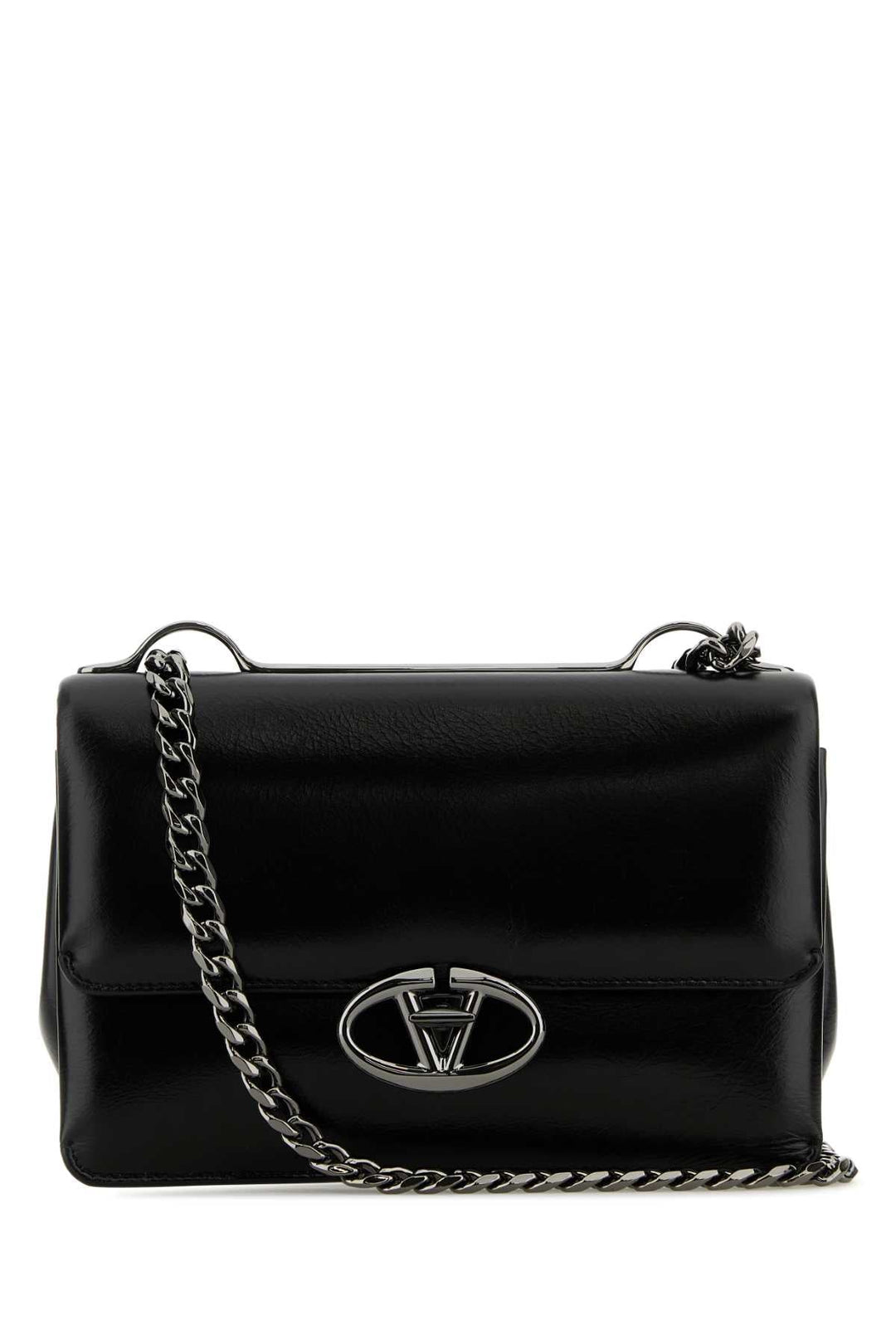 Valentino Garavani Women Black Leather Small Vlogo Shoulder Bag