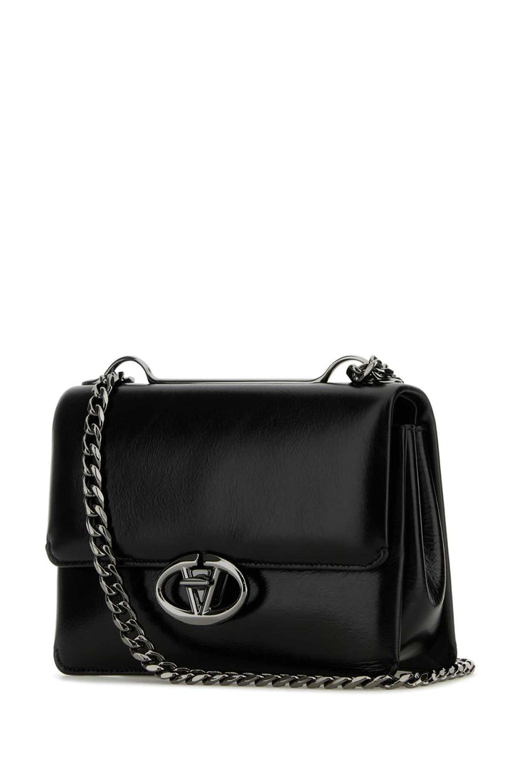 Valentino Garavani Women Black Leather Small Vlogo Shoulder Bag