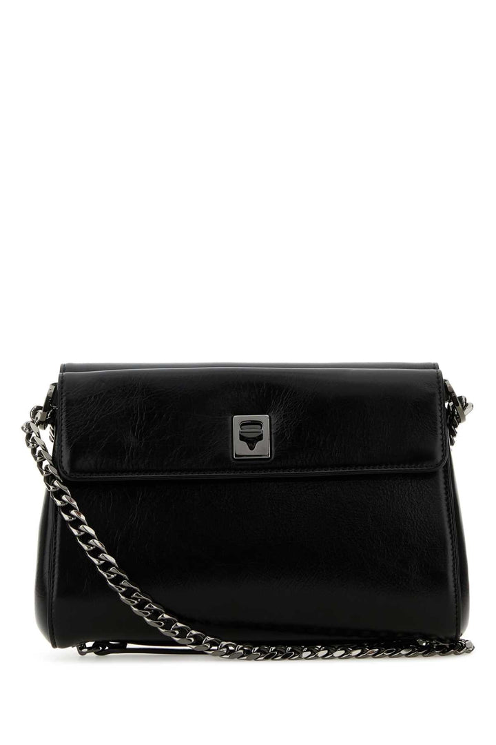 Valentino Garavani Women Black Leather Vlogo Shoulder