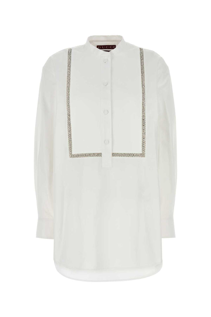 Gucci Women White Poplin Shirt