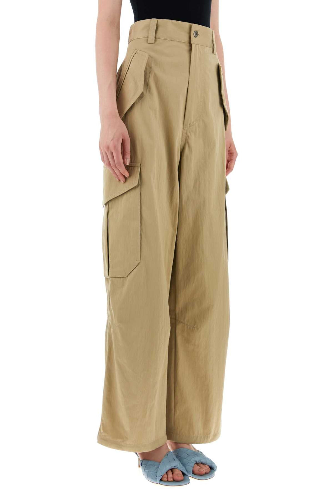 Bottega Veneta Women Cappuccino Cotton Blend Cargo Pant