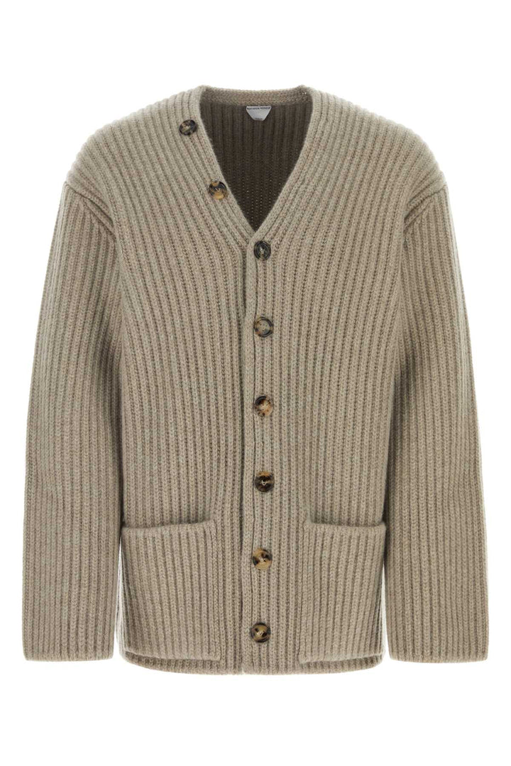 Bottega Veneta Men Cappuccino Wool Blend Cardigan